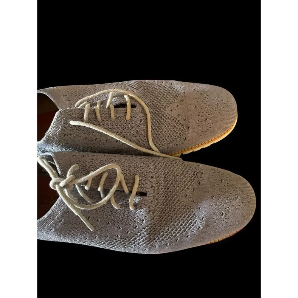 Cole Haan Mens blue GreyZerogrand Stitchlite Wingtip Oxford Shoes Size 10
